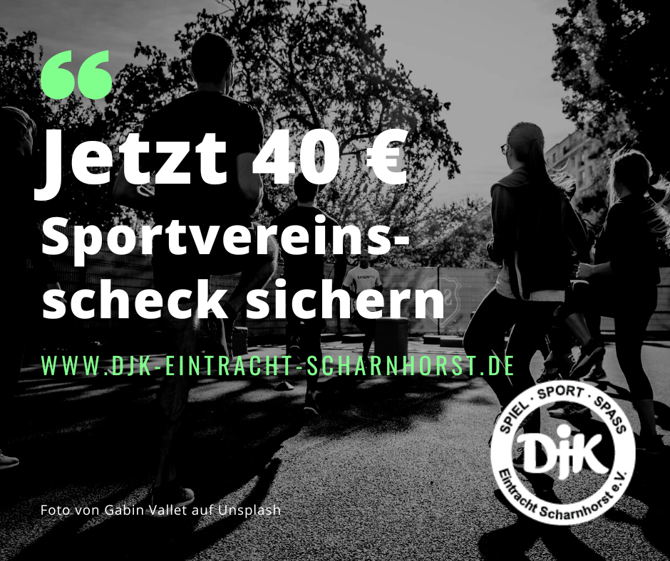 Jetzt 40 € Sportvereinsscheck sichern